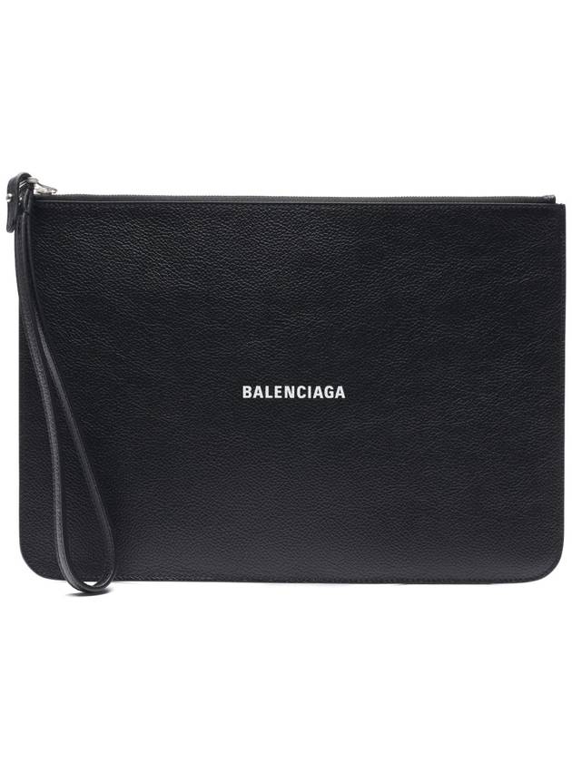 Logo Strap Cash Medium Clutch Bag Black - BALENCIAGA - BALAAN 2