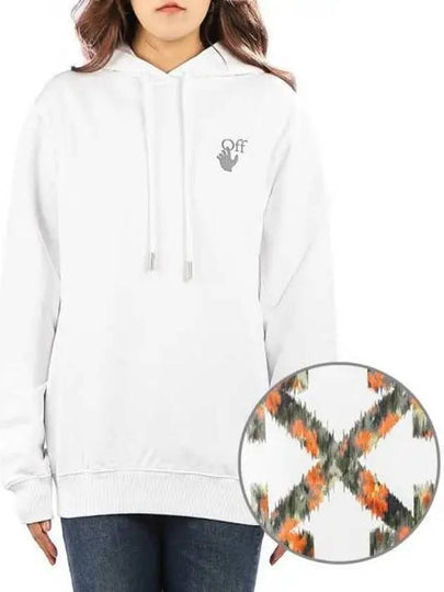 Women's Flower Logo Arrow Hoodie White - OFF WHITE - BALAAN 2