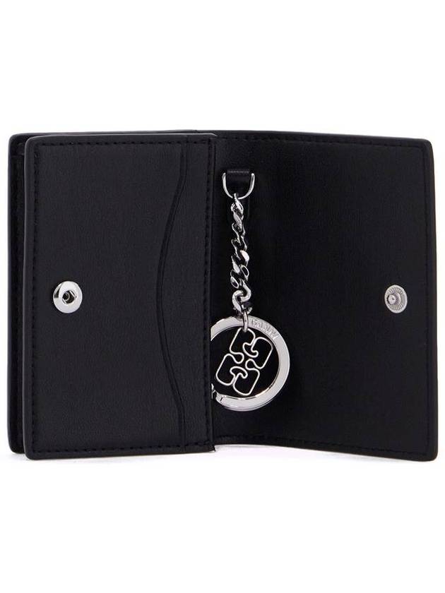 Crystal Butterfly Logo Card Wallet Black - GANNI - BALAAN 3