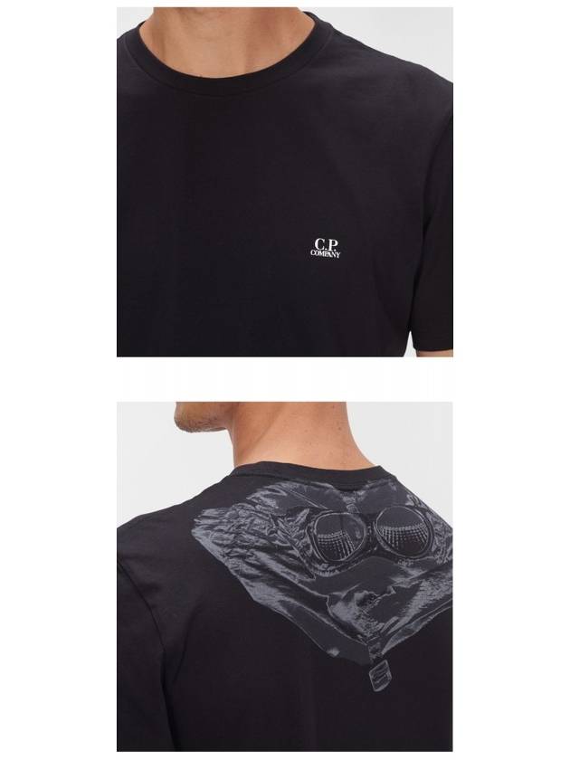 13CMTS044A 005100W 999 Chest Logo Printing Round Short Sleeve T-Shirt Black Men's T-Shirt TR - CP COMPANY - BALAAN 5