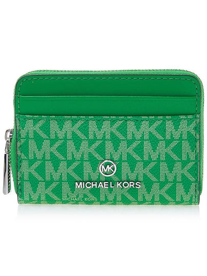 Jet Set Small Logo Card Wallet Green - MICHAEL KORS - BALAAN 2