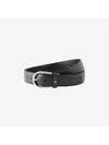 Men's Horsebit Buckle Classic Leather Belt Black - MONTBLANC - BALAAN 3