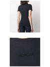 Women's Embroidered Logo Short Sleeve T-Shirt Black - MONCLER - BALAAN 6