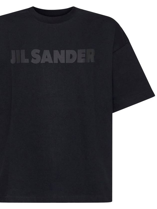 Logo Print Short Sleeve T-Shirt Black - JIL SANDER - BALAAN 4