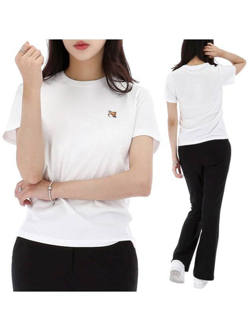 Foxhead Patch Regular T Shirt LW00105KJ0008 WHITE - MAISON KITSUNE - BALAAN 1
