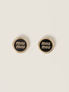 Enameled Metal Earrings Black - MIU MIU - BALAAN 2