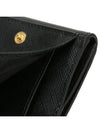 Women's Triangle Logo Saffiano Compact Half Wallet Black - PRADA - BALAAN 8