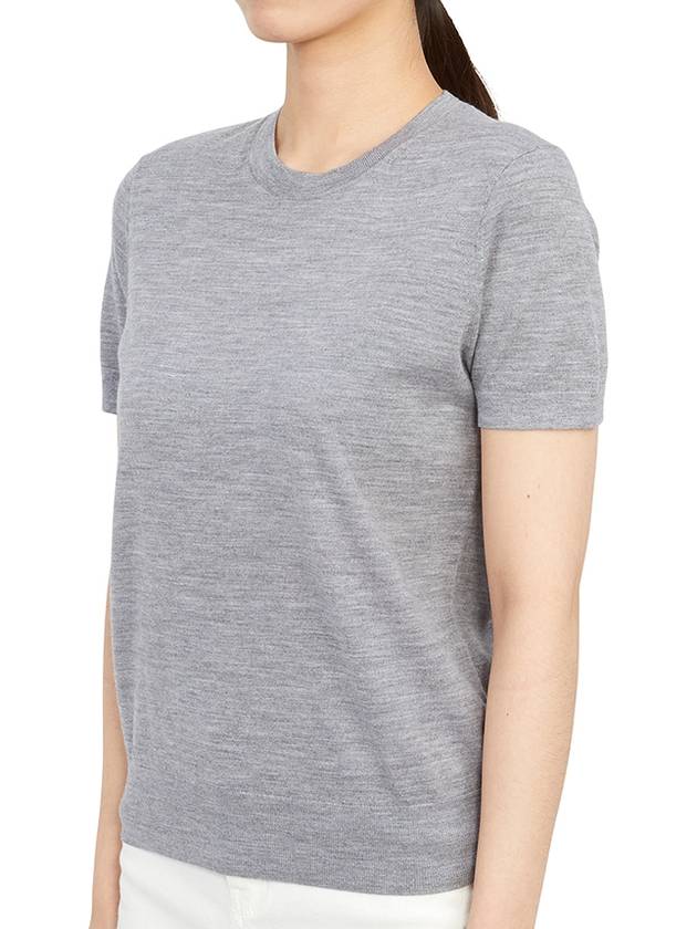 Women's Regal Wool Slim Crew Neck Short Sleeve T-Shirt Cool Heather Grey - THEORY - BALAAN 3