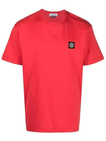 Wappen Logo Patch Short Sleeve T-Shirt Red - STONE ISLAND - BALAAN 1