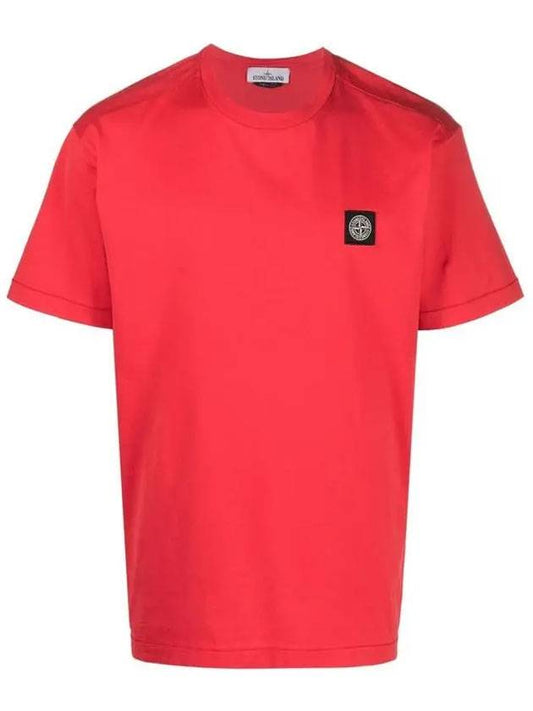 Wappen Logo Patch Short Sleeve T-Shirt Red - STONE ISLAND - BALAAN 1