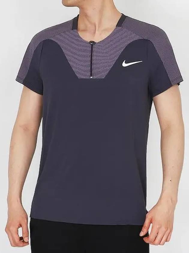 Court Dri Fit ADV Slam Tennis Short Sleeve T-Shirt Purple - NIKE - BALAAN 2