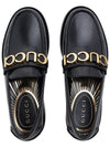 Women's Logo Symbol Leather Loafer Black - GUCCI - BALAAN.