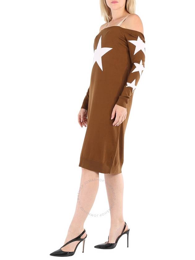 Burberry Ladies Mahogany Star Motif Reconstructed Wool Sweater Dress, Brand Size 8 (US Size 6) - BURBERRY - BALAAN 3