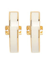 Women's Kira Huggie Hoop Earrings White - TORY BURCH - BALAAN 6