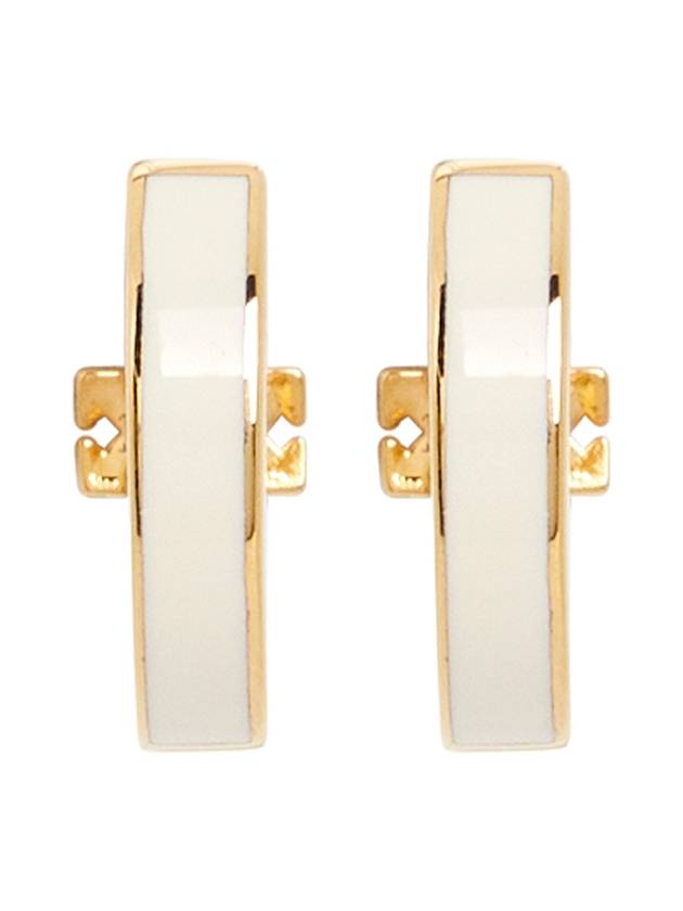 Women's Kira Huggie Hoop Earrings White - TORY BURCH - BALAAN 6