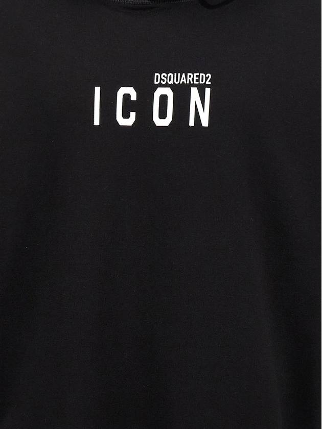 Icon Relax Fit Hoodie Sweatshirt Black - DSQUARED2 - BALAAN 4