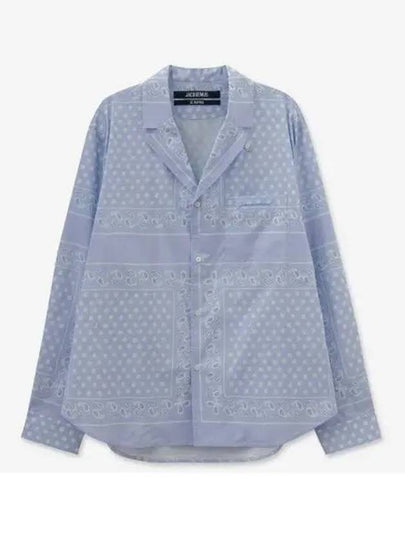 La Chemise Luis Paisley Print Long Sleeve Shirt Light Blue - JACQUEMUS - BALAAN 2