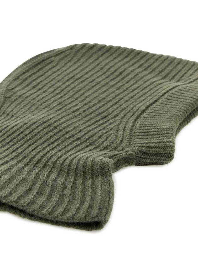 Lambswool Ribbed Knit Balaclava Green - LEMAIRE - BALAAN 3