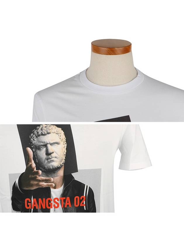 Gangster Print Short Sleeve T-Shirt White - NEIL BARRETT - BALAAN 5