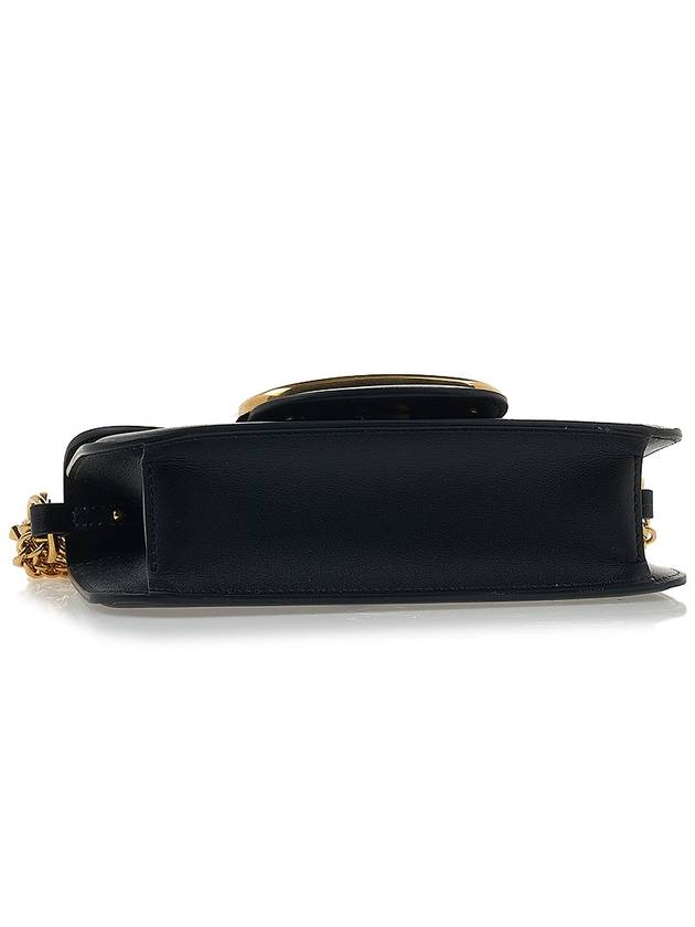 V Logo Buckle Calfskin Small Shoulder Bag Black - VALENTINO - BALAAN 6