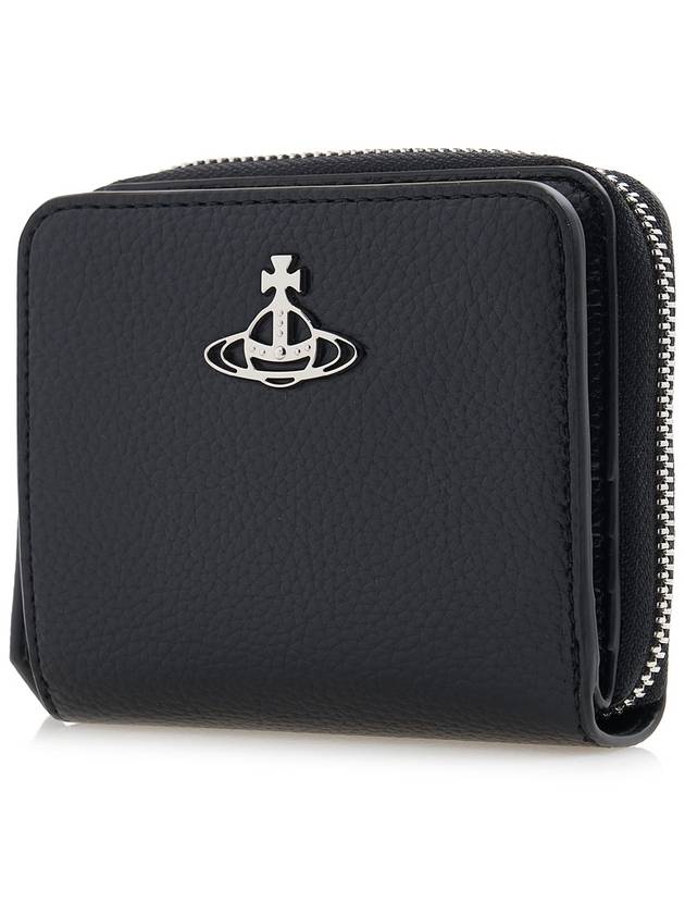 Vegan Biogreen Zipper Medium Half Wallet Black - VIVIENNE WESTWOOD - BALAAN 3