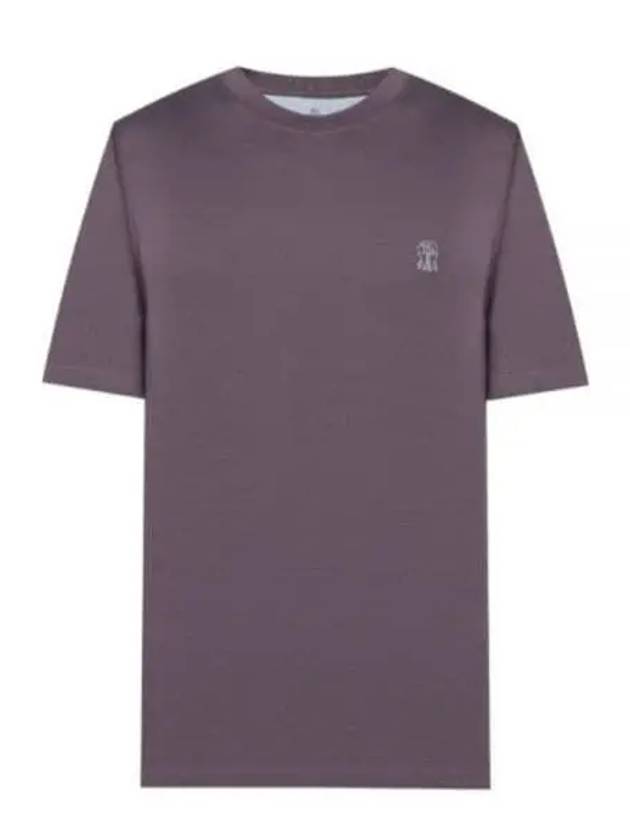 Logo Short Sleeve T-Shirt Purple - BRUNELLO CUCINELLI - BALAAN 2