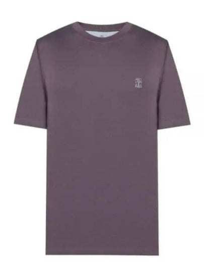 Logo Short Sleeve T-Shirt Purple - BRUNELLO CUCINELLI - BALAAN 2