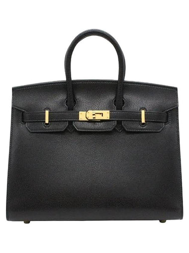 Birkin 25 Sellier Leather Tote Bag Noir - HERMES - BALAAN 1