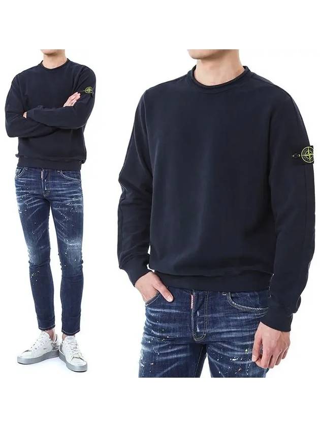 Stretch Cotton Fleece Mock Turtleneck Sweatshirt Navy - STONE ISLAND - BALAAN 2