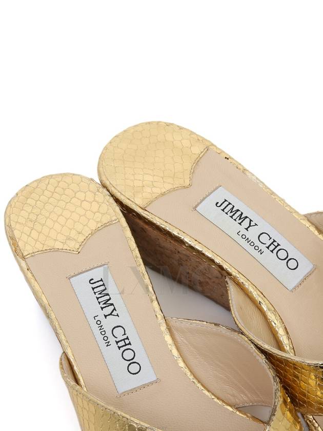 Python gold glitter wedge heel sandals shoes - JIMMY CHOO - BALAAN 6