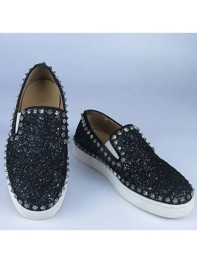 Studded Black Color Pik Boat Women s Slip Ons 210mm - CHRISTIAN LOUBOUTIN - BALAAN 2