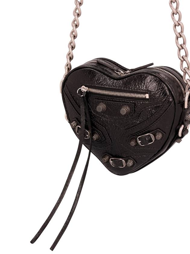 Le Cagole Heart Cross Mini Bag Black - BALENCIAGA - BALAAN 4