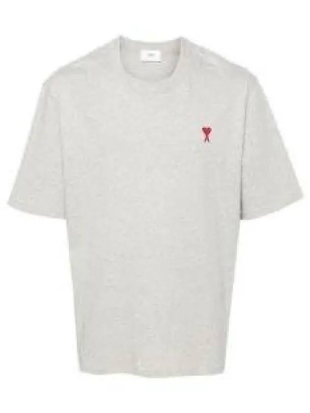 Small Heart Logo Boxy Fit Short Sleeve T-shirt Grey - AMI - BALAAN 2