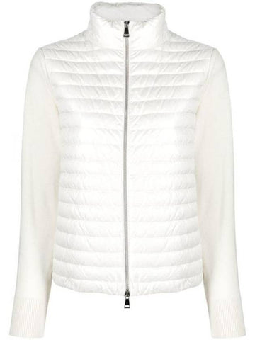 Padded Wool Cardigan White - MONCLER - BALAAN 1