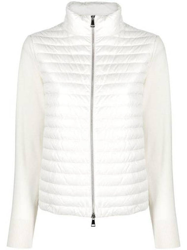 Padded Wool Cardigan White - MONCLER - BALAAN 1