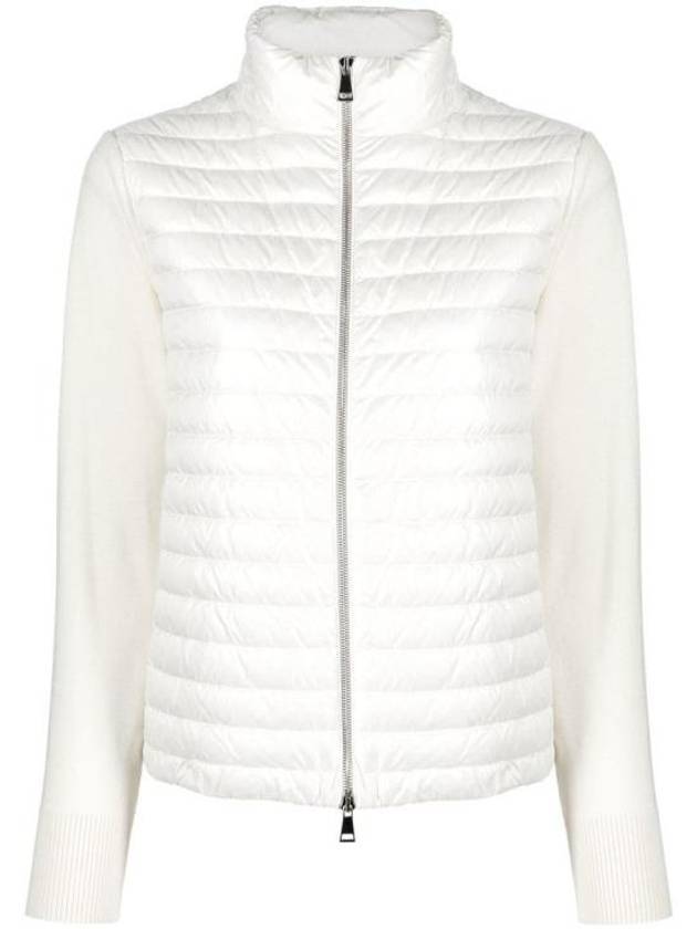 Women s Padded Wool Cardigan White - MONCLER - BALAAN 1