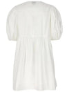 String Cotton Poplin Short Dress Bright White - GANNI - BALAAN 3