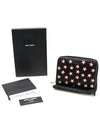 562796 Black leather star printing zipper compact half wallet - SAINT LAURENT - BALAAN 2