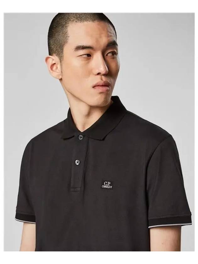 Logo Polo Shirt Black - CP COMPANY - BALAAN 3