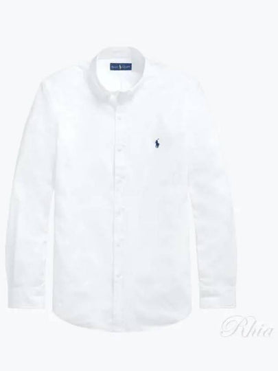 Embroidered Logo Long Sleeves Shirt White - POLO RALPH LAUREN - BALAAN 2