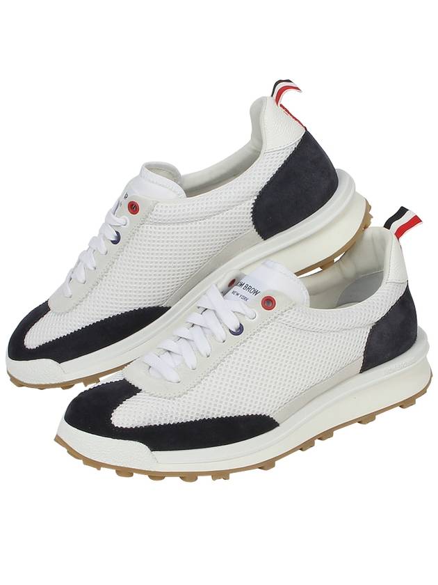 Fine Kid Suede Tech Runner Sneaker Navy - THOM BROWNE - BALAAN 2