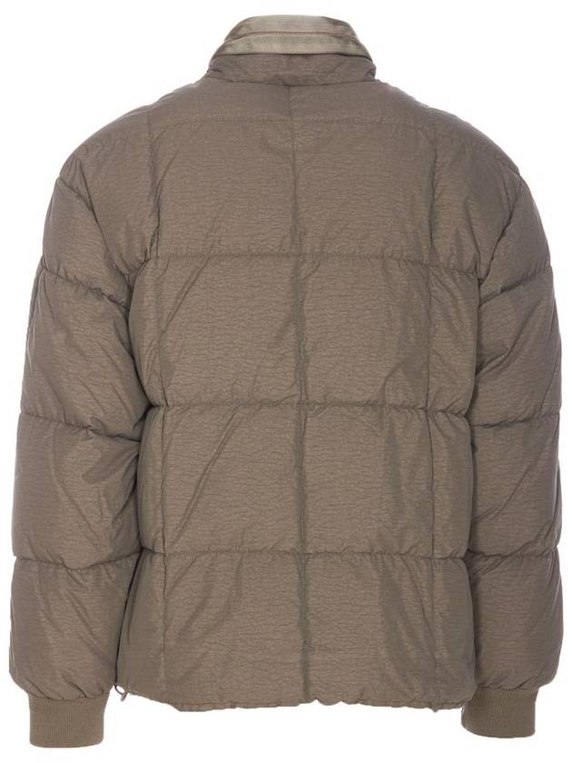 Flat Nylon Short Down Jacket Grey - CP COMPANY - BALAAN 3