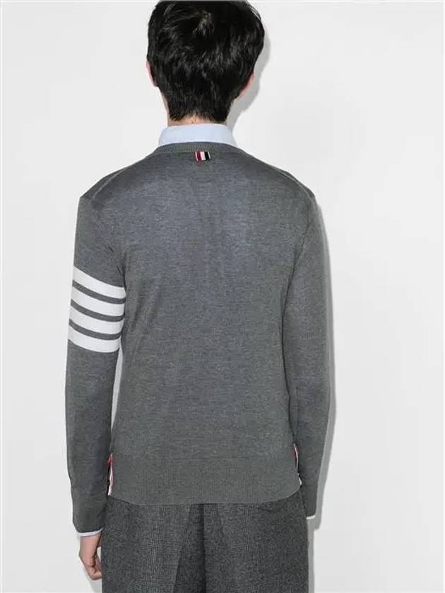 4 Bar Stripe Classic Wool Knit Top Grey - THOM BROWNE - BALAAN 6