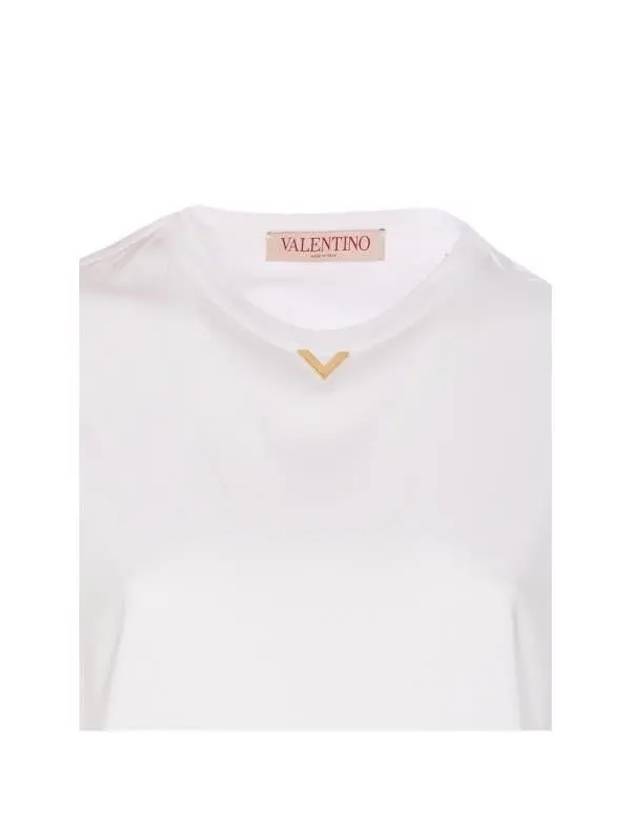 V logo cotton short sleeve t shirt MG23K8PA 0BO - VALENTINO - BALAAN 4