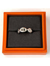 Small Chaine D'Ancre Enchainee Ring Silver - HERMES - BALAAN 10