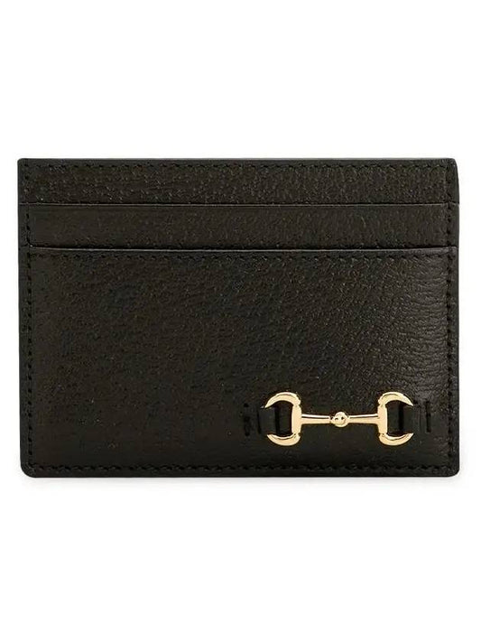Horsebit Leather Card Wallet Black - GUCCI - BALAAN 1