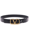 Men's V Logo Signature Gold Belt XY2T0T33_DWB_0NO_22S - VALENTINO - BALAAN 4