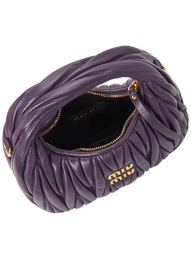 Wander Matelasse Nappa Leather Hobo Mini Bag Violet - MIU MIU - BALAAN 7