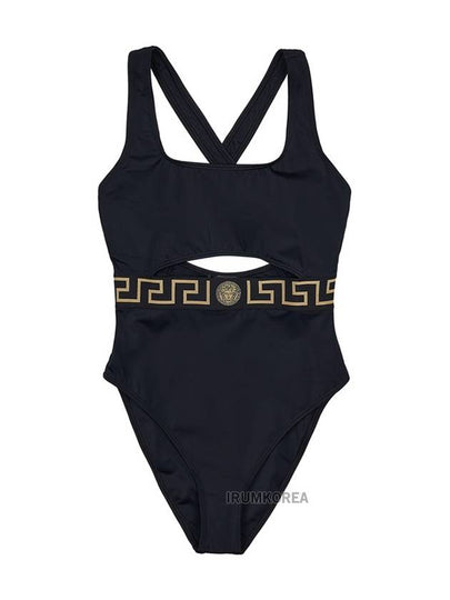 Greca Border Cut Out One Piece Swimsuit Black - VERSACE - BALAAN 2