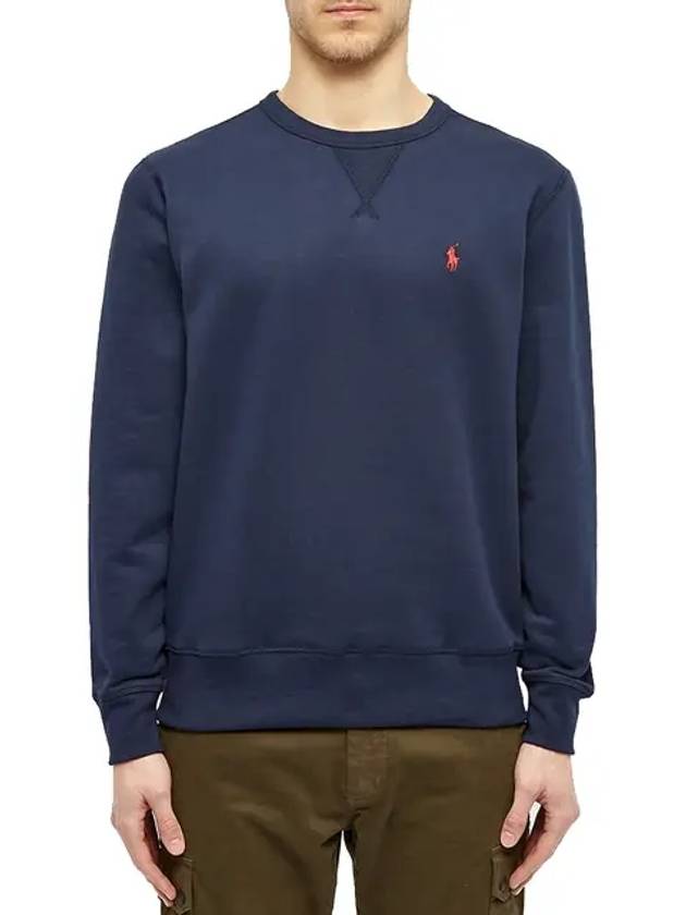 Embroidered Logo Pony Crew Neck Sweatshirt Navy - POLO RALPH LAUREN - BALAAN 2